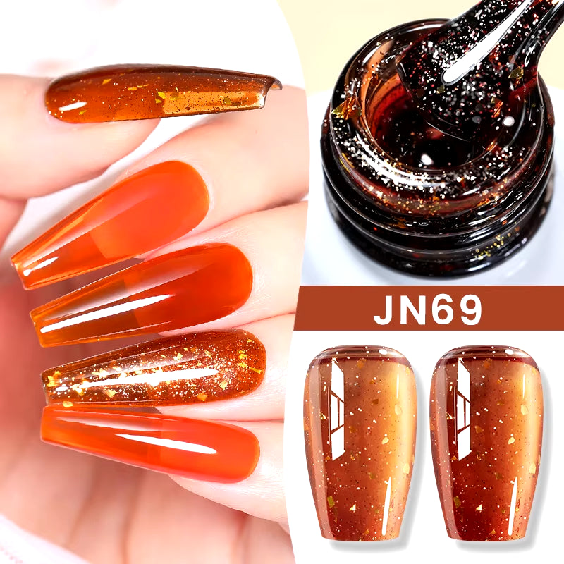 10Ml Jelly Nude Gel Nail Polish 50 Colors Semi Transparent Nail Art Nail Supplies Soak off UV LED Nails Gel Varnish