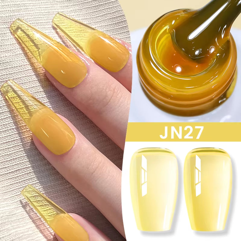 10Ml Jelly Nude Gel Nail Polish 50 Colors Semi Transparent Nail Art Nail Supplies Soak off UV LED Nails Gel Varnish