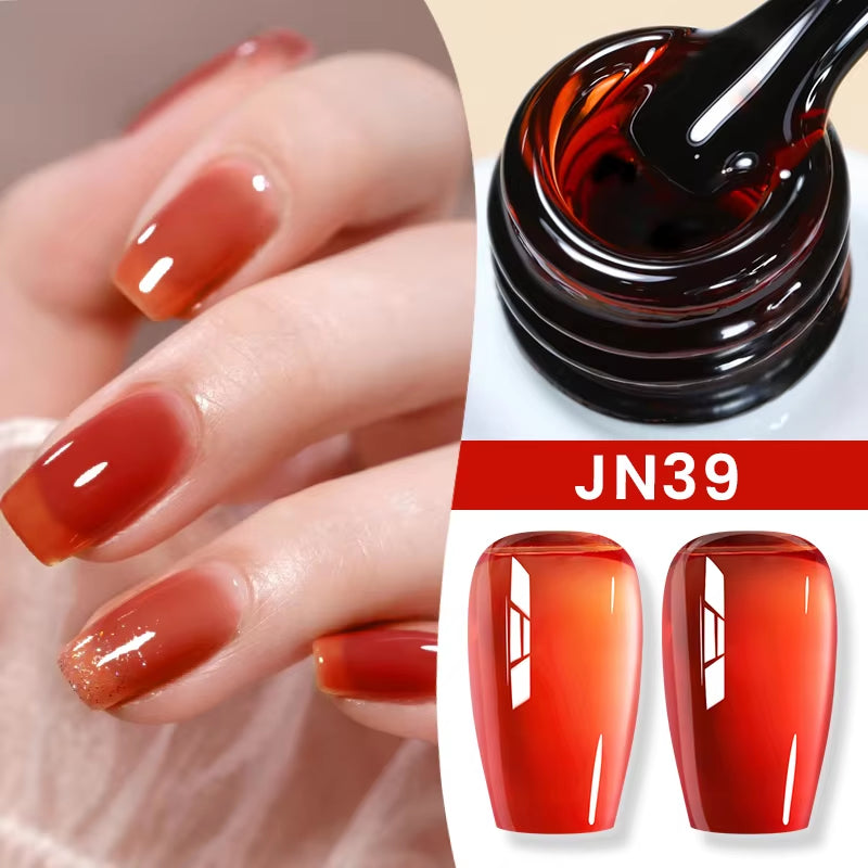 10Ml Jelly Nude Gel Nail Polish 50 Colors Semi Transparent Nail Art Nail Supplies Soak off UV LED Nails Gel Varnish