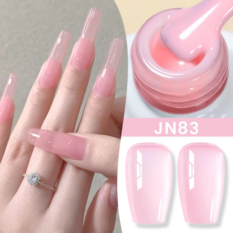10Ml Jelly Nude Gel Nail Polish 50 Colors Semi Transparent Nail Art Nail Supplies Soak off UV LED Nails Gel Varnish