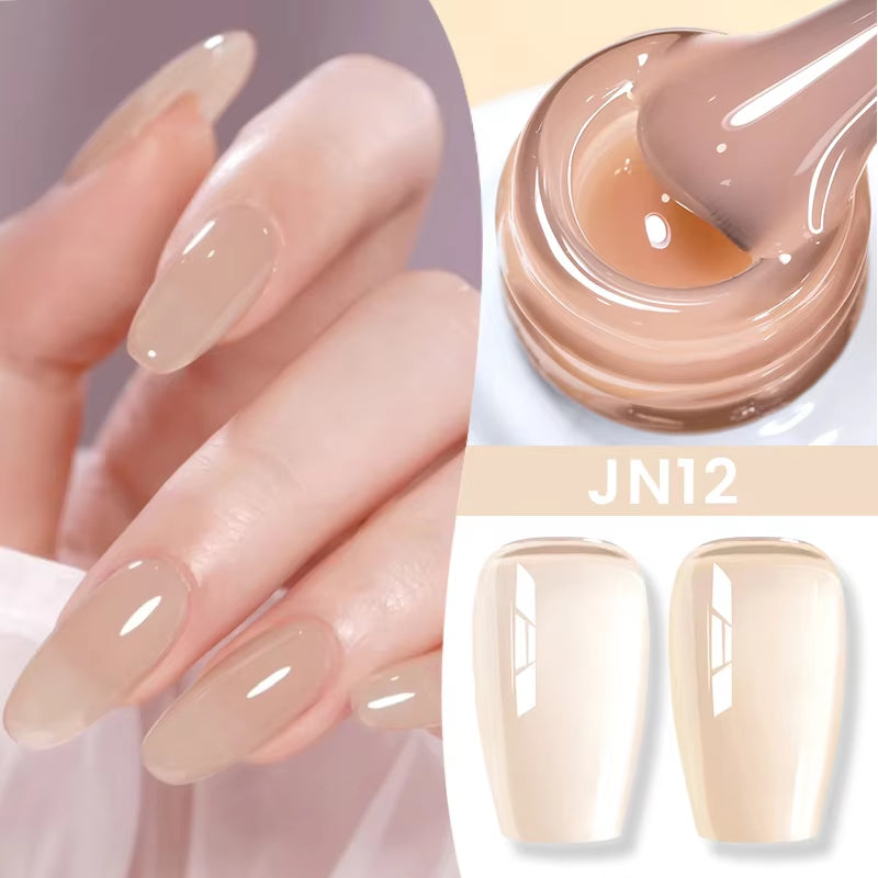 10Ml Jelly Nude Gel Nail Polish 50 Colors Semi Transparent Nail Art Nail Supplies Soak off UV LED Nails Gel Varnish