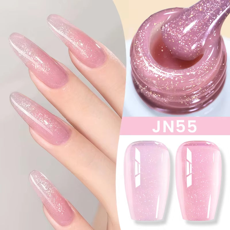 10Ml Jelly Nude Gel Nail Polish 50 Colors Semi Transparent Nail Art Nail Supplies Soak off UV LED Nails Gel Varnish