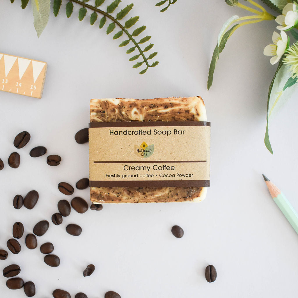 Creamy Coffee Soap Bar - Naturally exfoliating - - 3 different styles