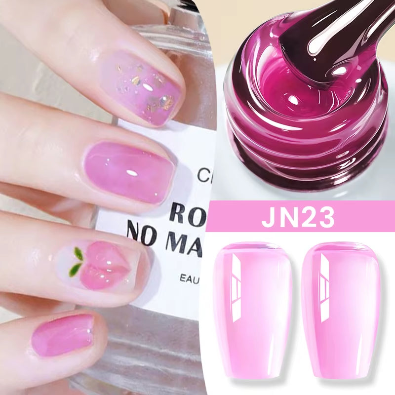 10Ml Jelly Nude Gel Nail Polish 50 Colors Semi Transparent Nail Art Nail Supplies Soak off UV LED Nails Gel Varnish