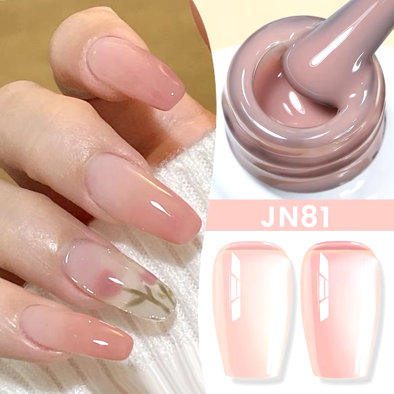 10Ml Jelly Nude Gel Nail Polish 50 Colors Semi Transparent Nail Art Nail Supplies Soak off UV LED Nails Gel Varnish