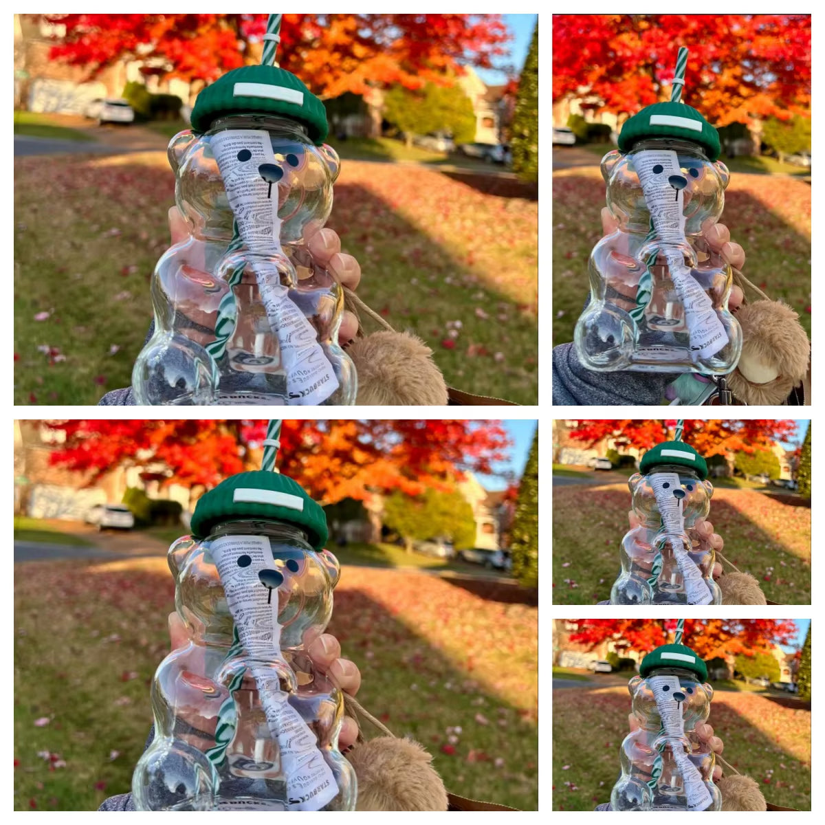 2025 New 500ML Cartoon Bear Shaped Coffee Mug Cute Bear Mug Glass Cup with Straw Transparent Creative Milk Coffee Water Cups