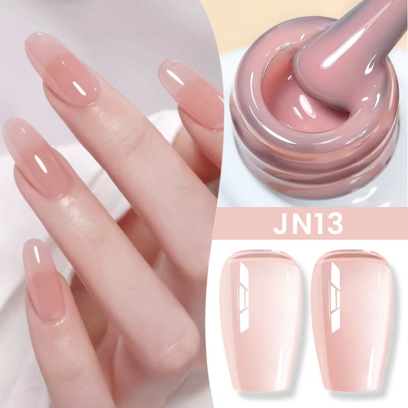 10Ml Jelly Nude Gel Nail Polish 50 Colors Semi Transparent Nail Art Nail Supplies Soak off UV LED Nails Gel Varnish