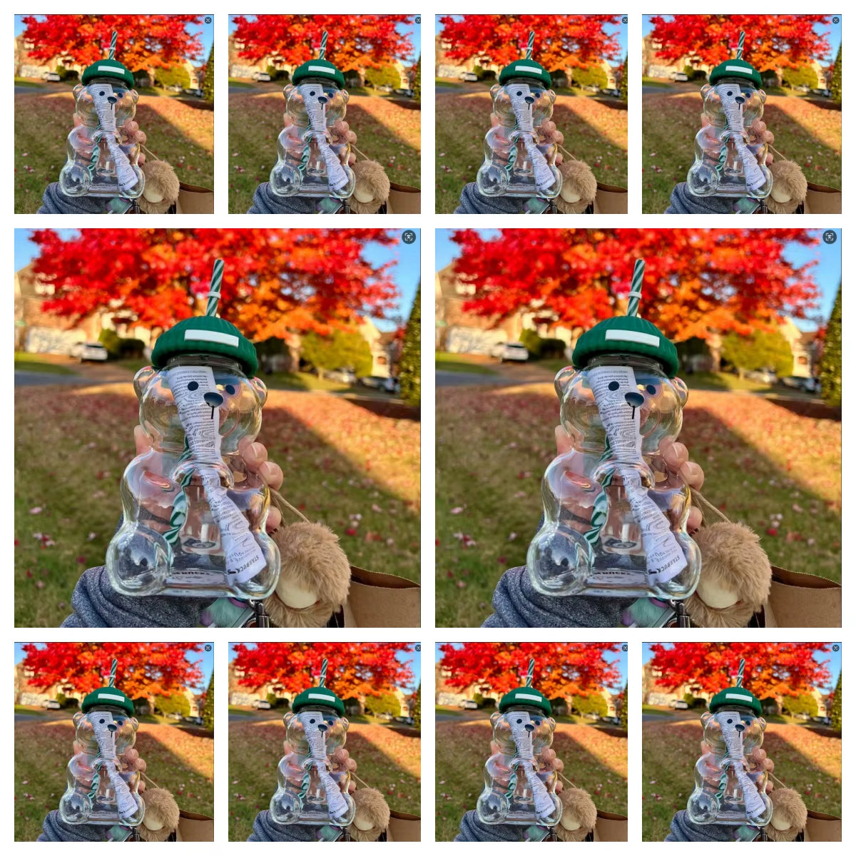 2025 New 500ML Cartoon Bear Shaped Coffee Mug Cute Bear Mug Glass Cup with Straw Transparent Creative Milk Coffee Water Cups