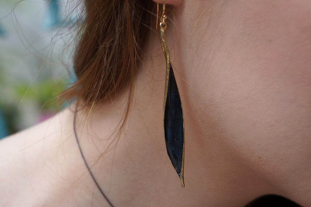 Olive Branch Earrings – Handmade Silver Leaf Earrings | Delicate Nature Jewelry Gift
