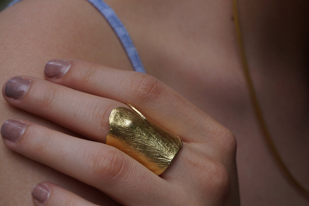 Ginkgo Leaf Ring – Handmade Silver Adjustable Band With Real Leaf Jewelry