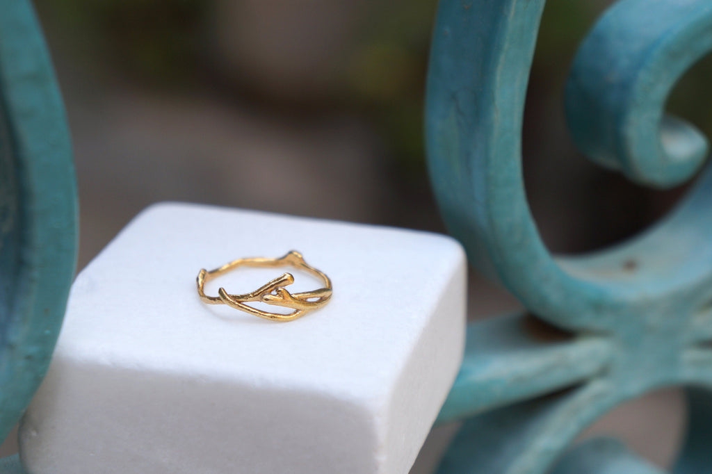 Jasmine Twig Ring – Sterling Silver Nature Inspired Ring With Tarnish Resistant Finish