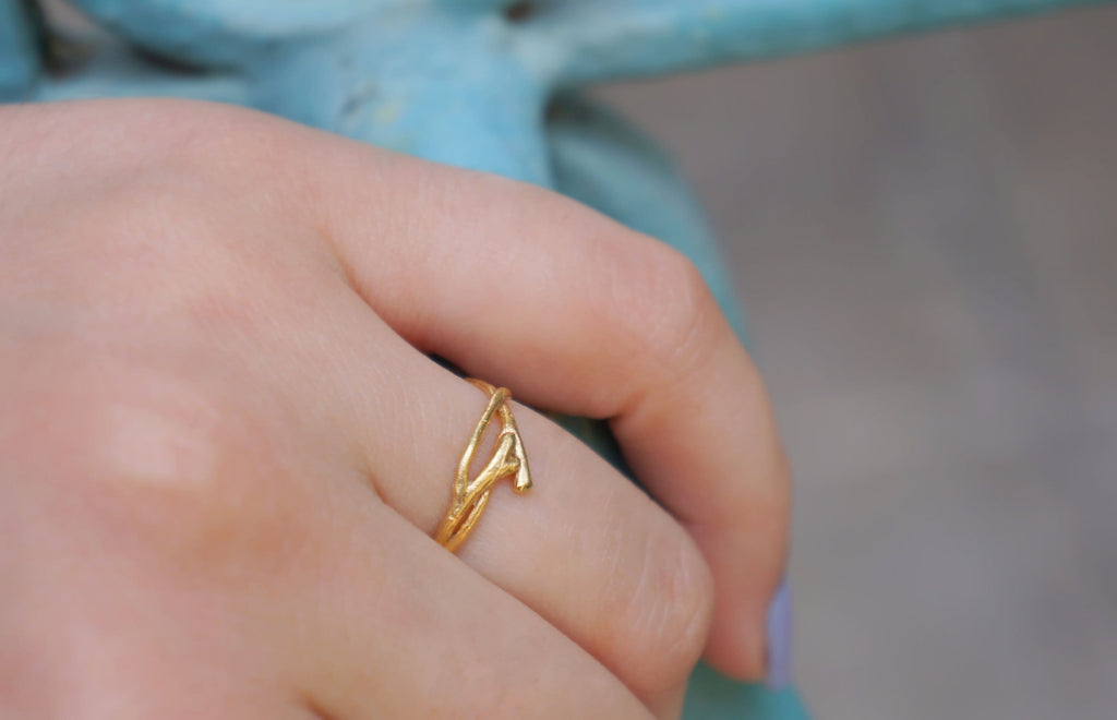 Jasmine Twig Ring – Sterling Silver Nature Inspired Ring With Tarnish Resistant Finish
