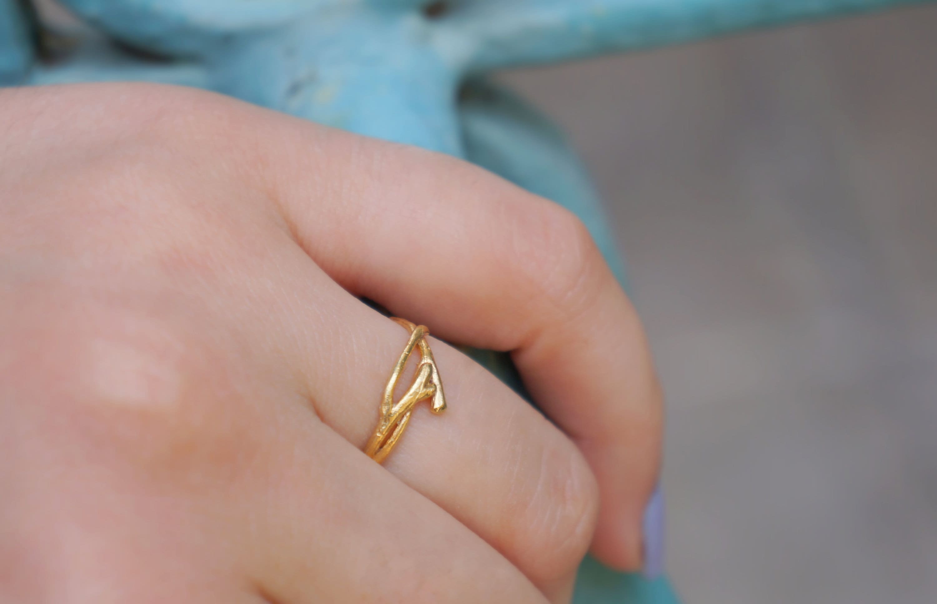 Jasmine Twig Ring – Sterling Silver Nature Inspired Ring With Tarnish Resistant Finish