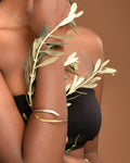 Eco Handmade Jewelry – Sterling Silver Bracelet with Wild Olive Leaves Cuff