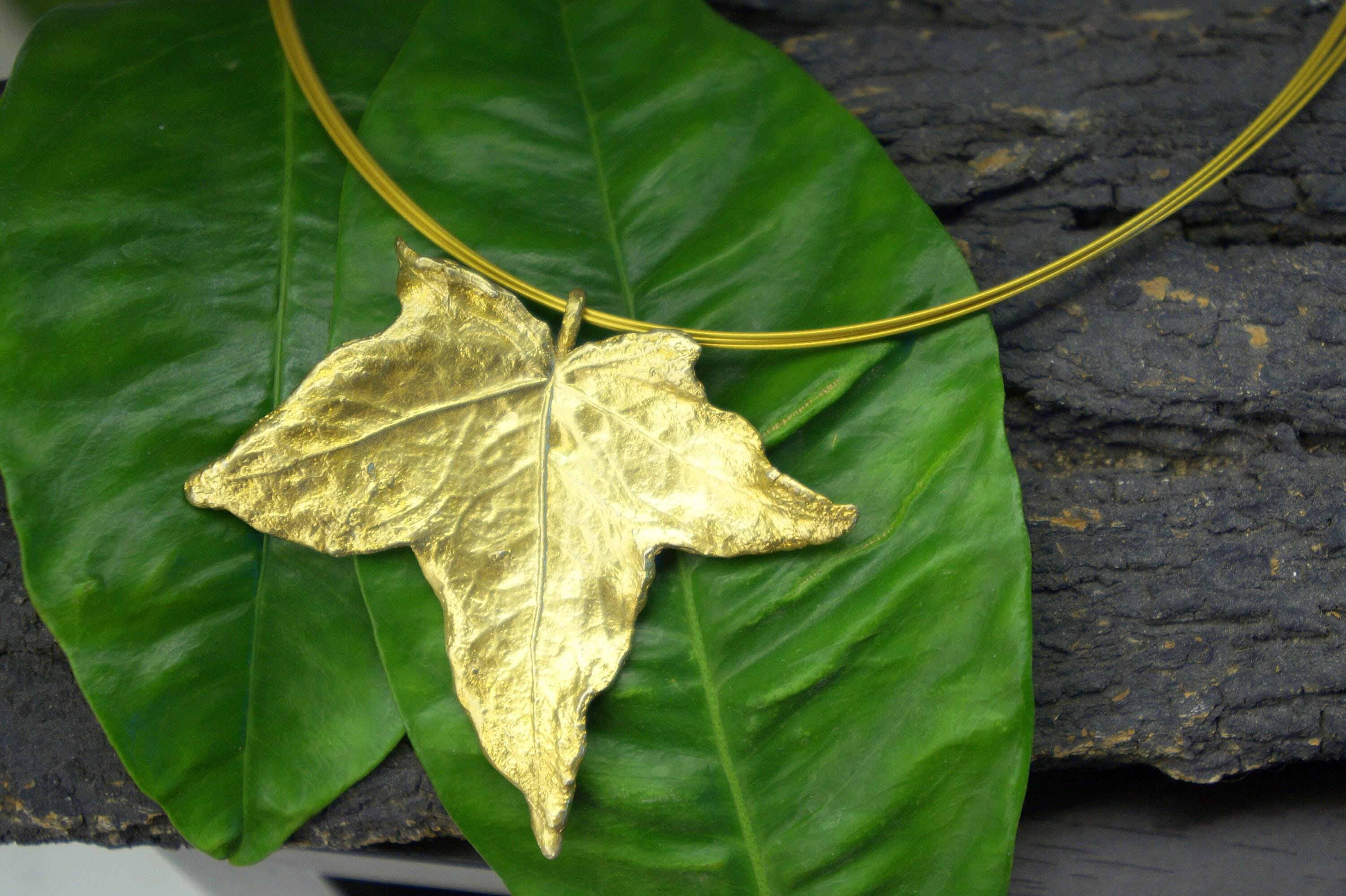 Ivy Leaf Necklace – 14k Gold Plated Botanical Jewelry | Real Leaf Pendant Gift