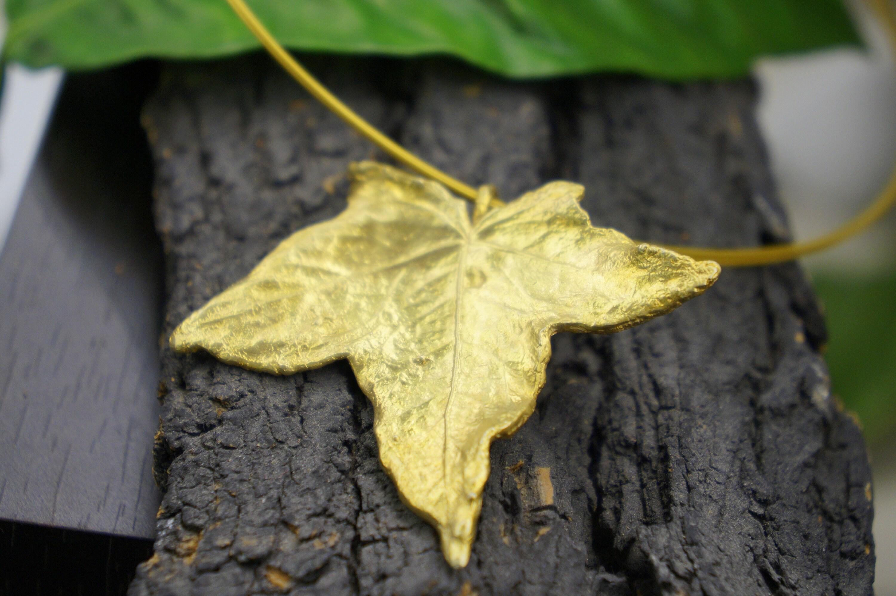Ivy Leaf Necklace – 14k Gold Plated Botanical Jewelry | Real Leaf Pendant Gift