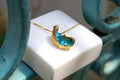 Blue Murano Glass Necklace – Gold Plated Silver Sea Shell Pendant, Handmade Jewelry